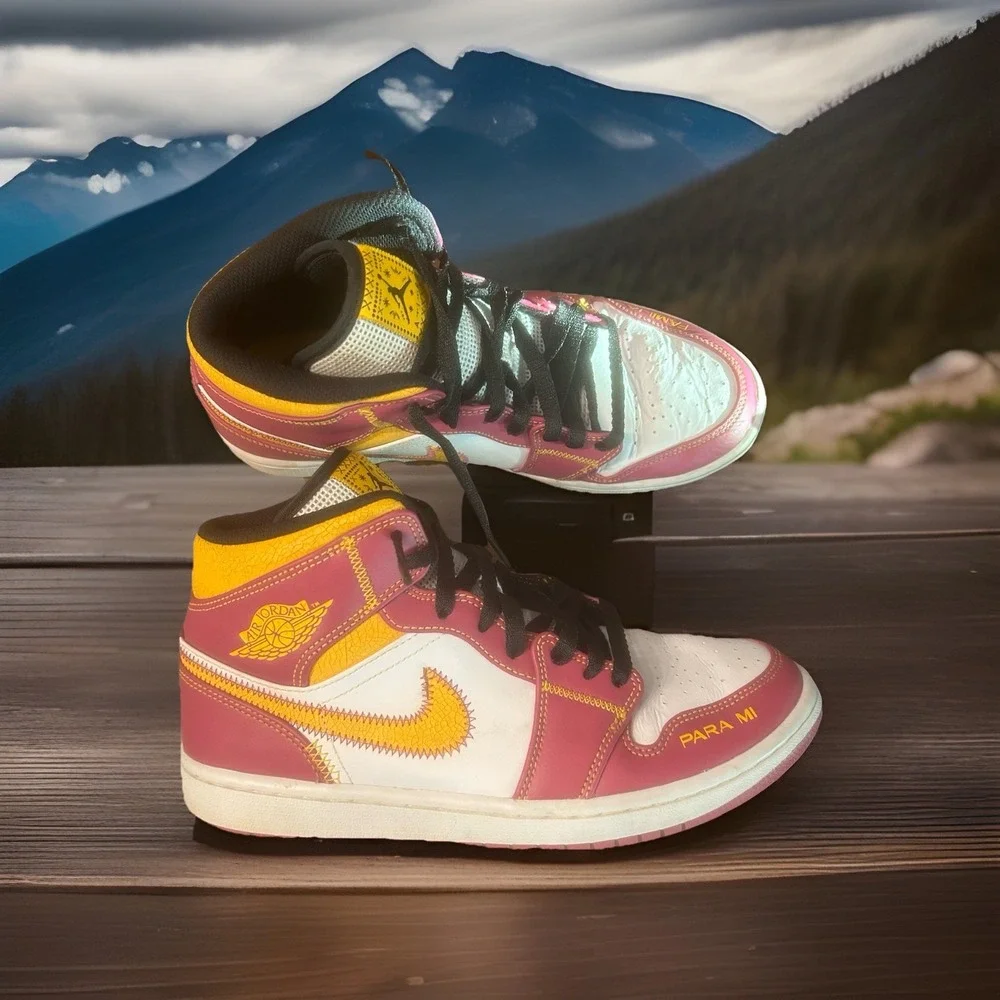 Air Jordan 1 Mid Día de Muertos Women's‎ 8 Fuchsia White Orange 2020 DC0350-100